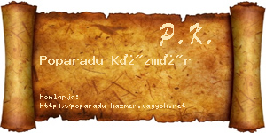 Poparadu Kázmér névjegykártya